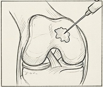 Dibujo de lesiones de cartílago de rodilla